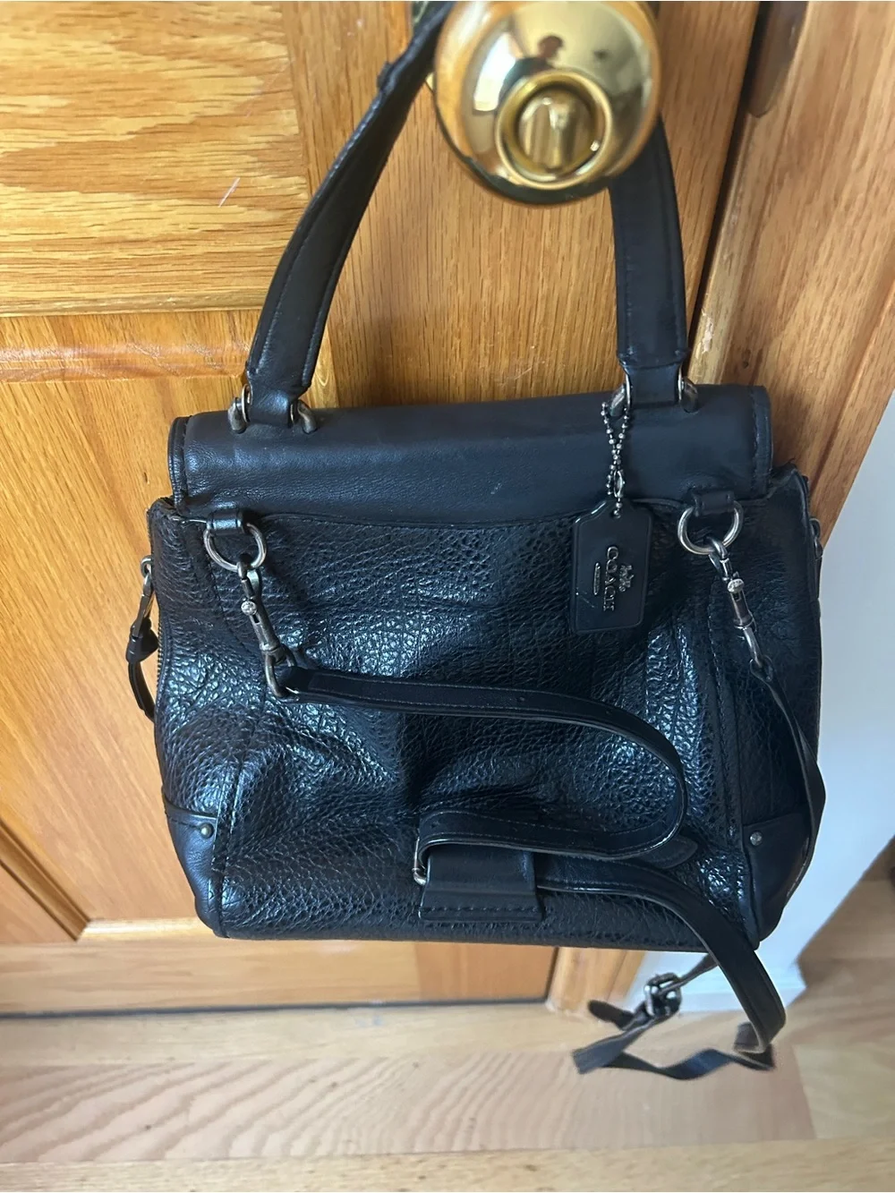 Vintage COACH Faye Backpack F30525 Convertible Bag Black